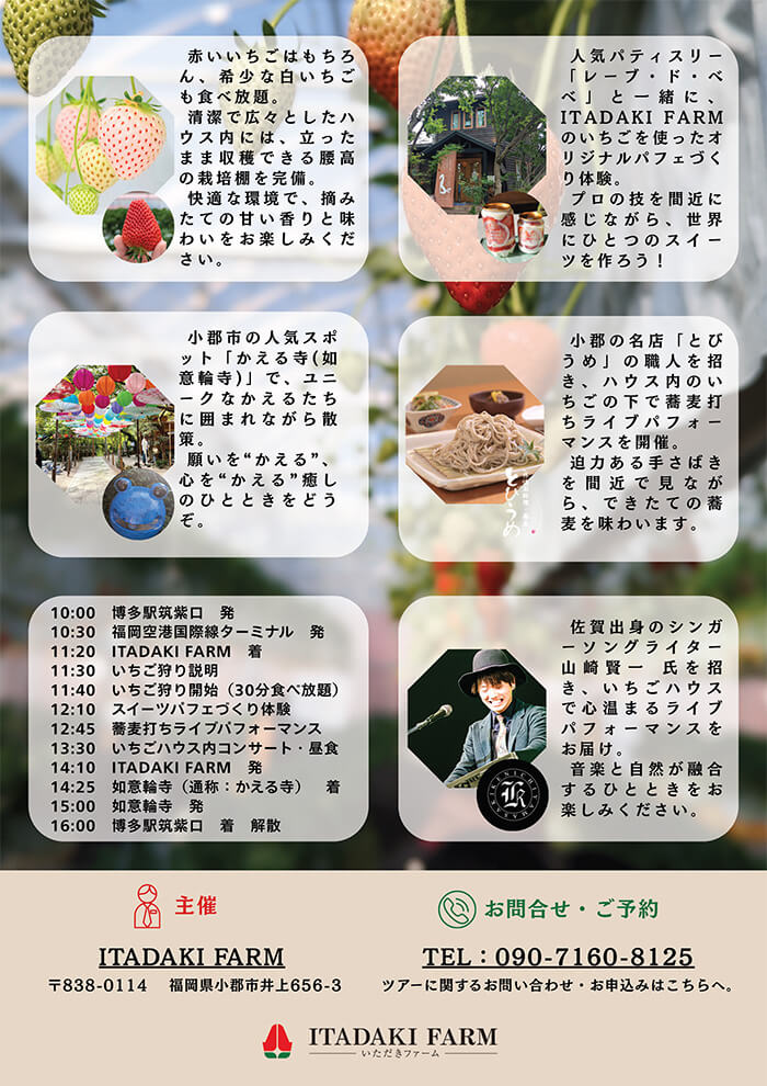 新フルーツ王国・筑後おごおりプレミアムいちご狩り体験モニターツアー裏面